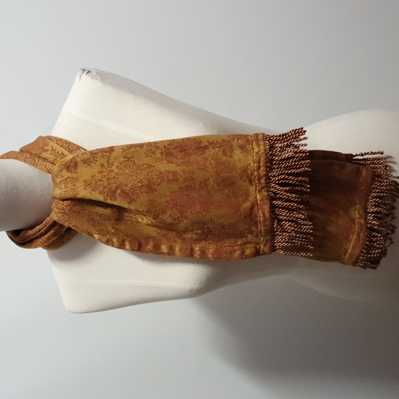 Women's Red and brown Floral Scarf - Picture 2 of 9